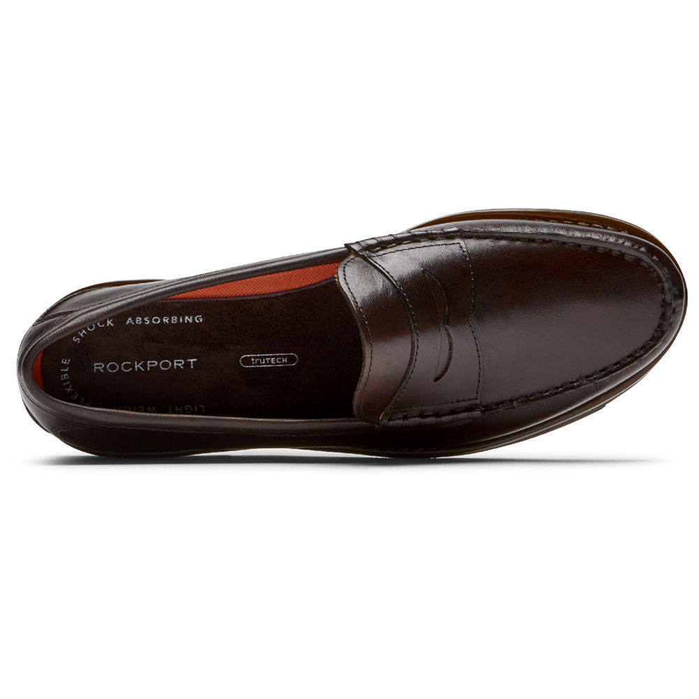 Mocasines Rockport Hombre Mexico - Modern Prep Penny Marrom Oscuro - LXJSD0794